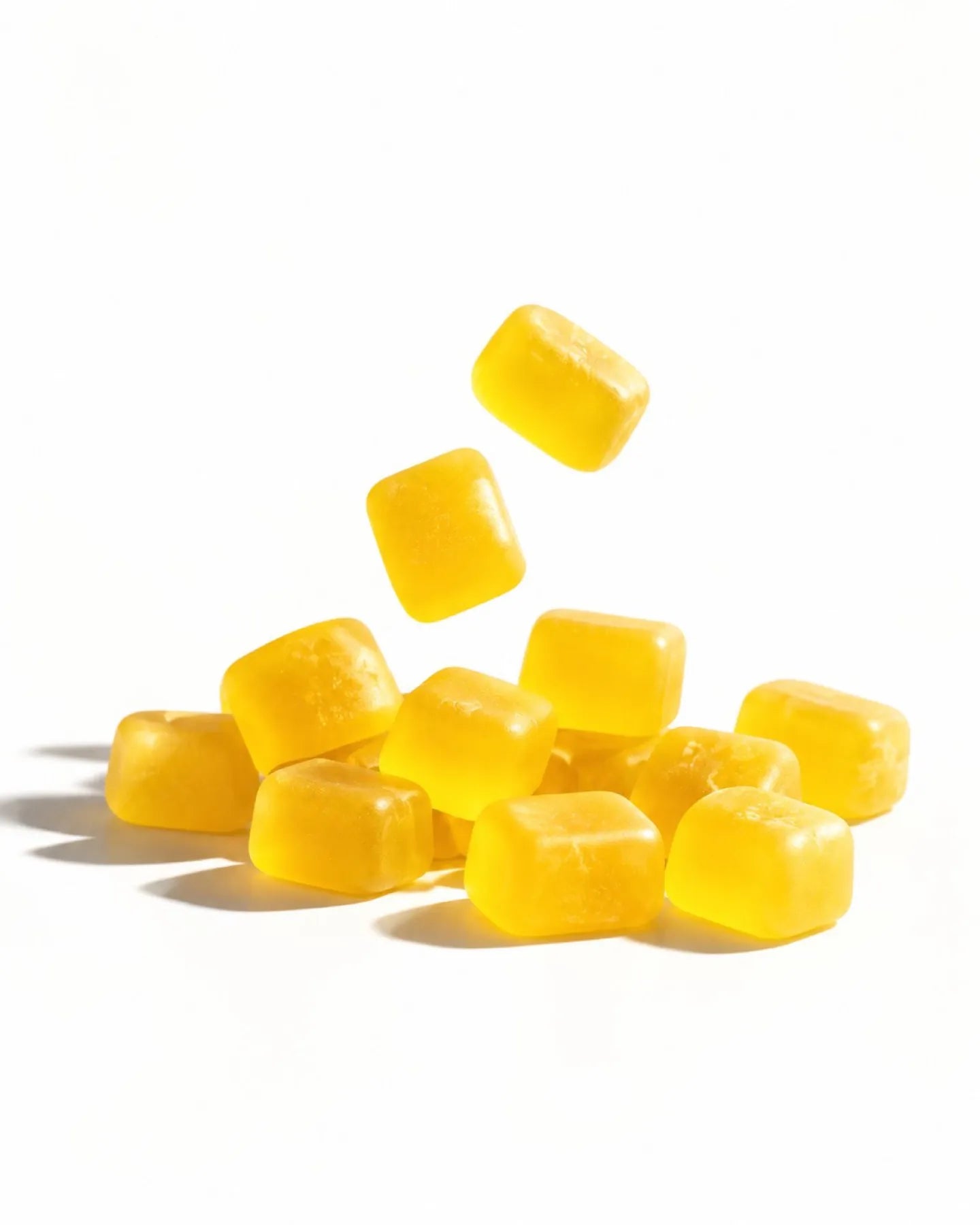 Gummies falling in the studio