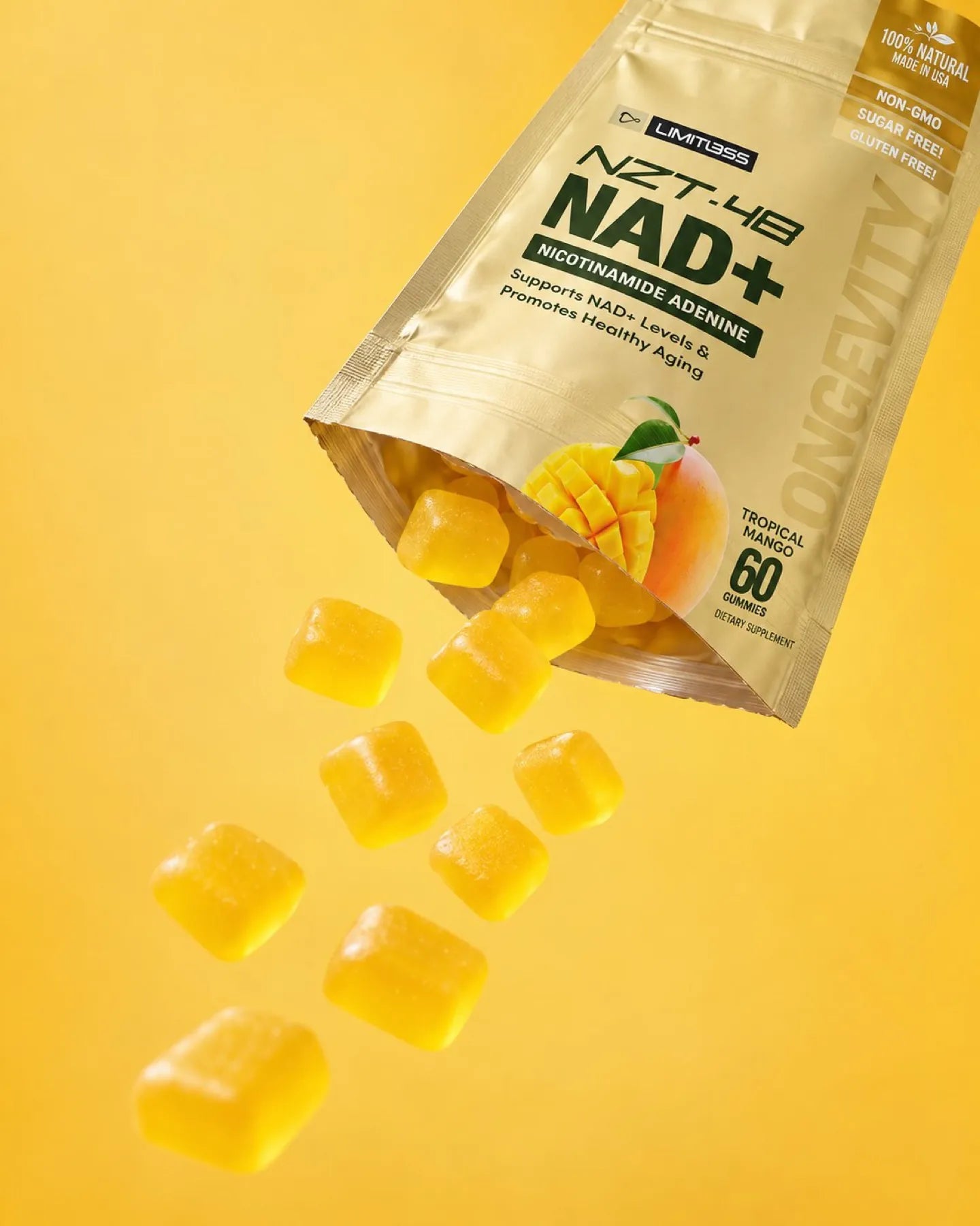 Pouring gummies from the pouch